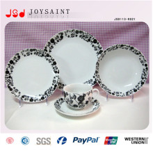 Factory New Design Round Color Circle 12PCS Porcelain Dinnerset 12 PCS Ceramic Dinnerware Set